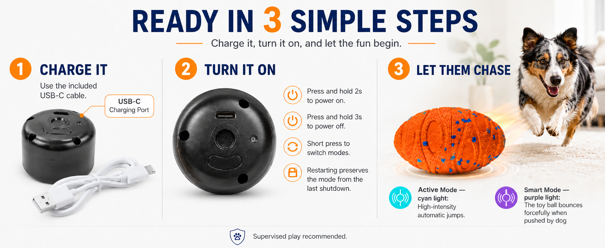 Whaleon Interactive Dog Ball — Smart Escape-Motion Football Toy